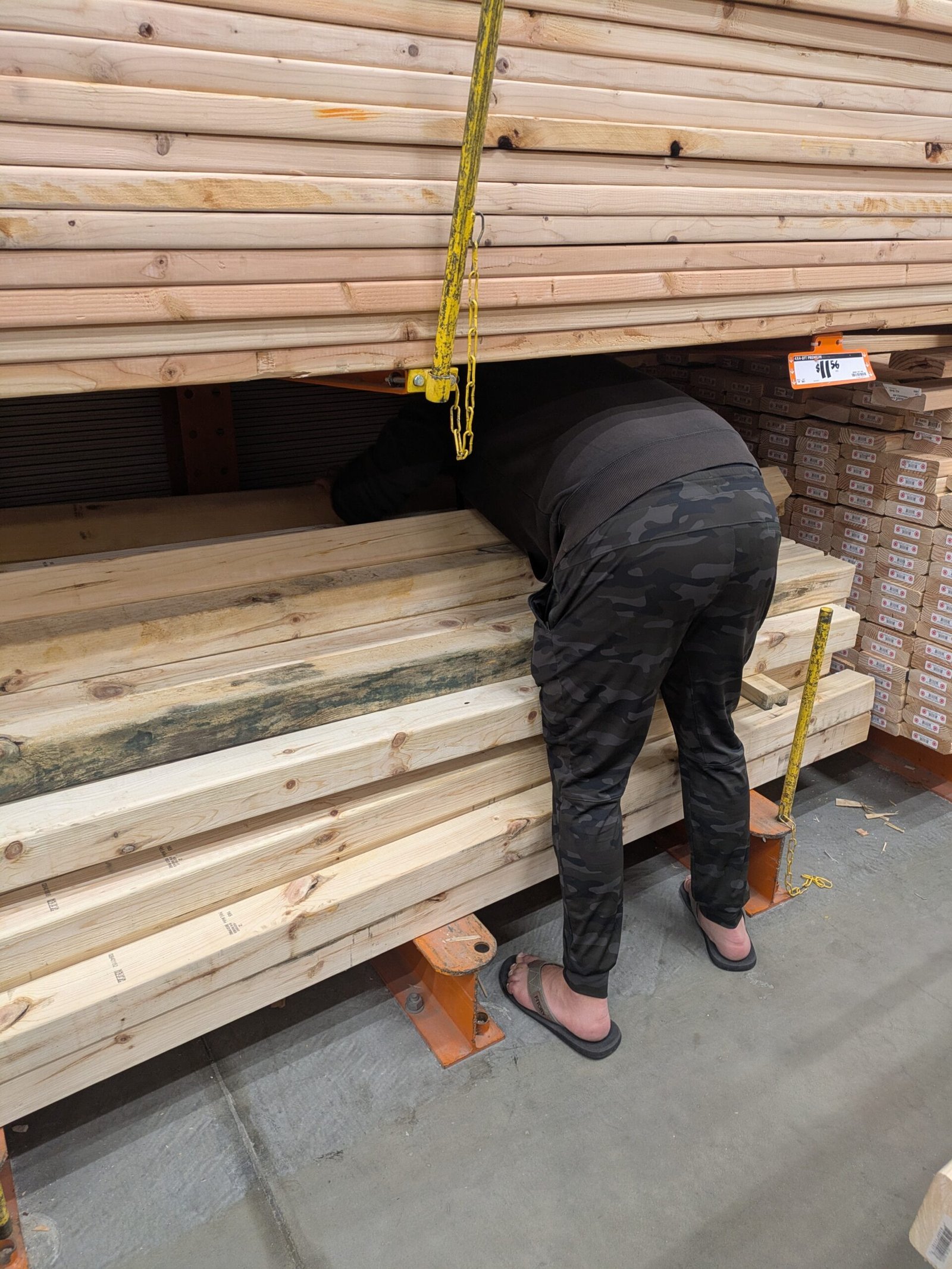 Lumber selection at Home Depot