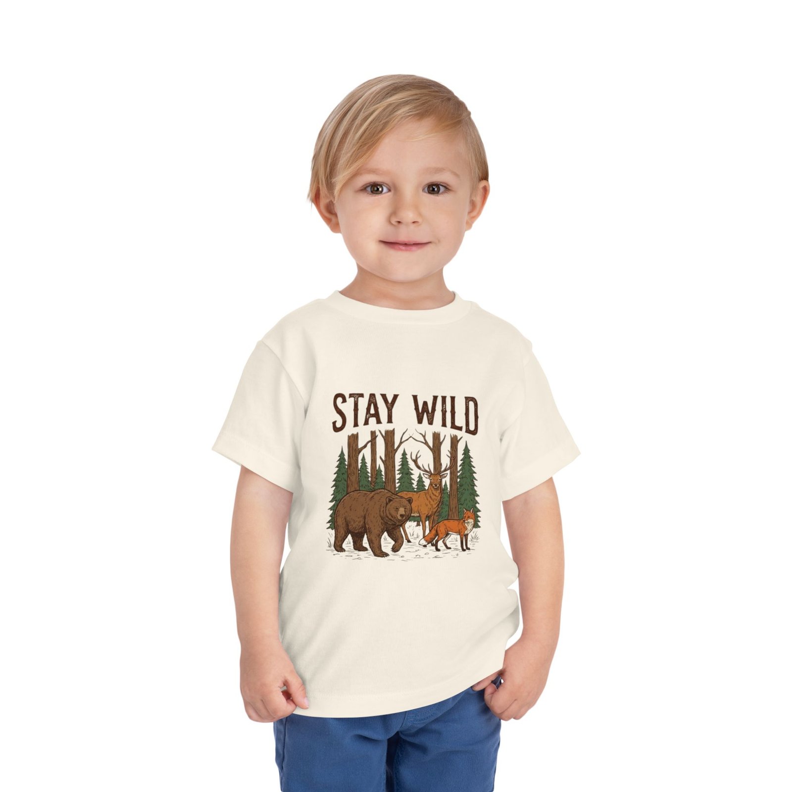 Stay Wild Bear and Fox toddler tee - Woodland Forest Animals