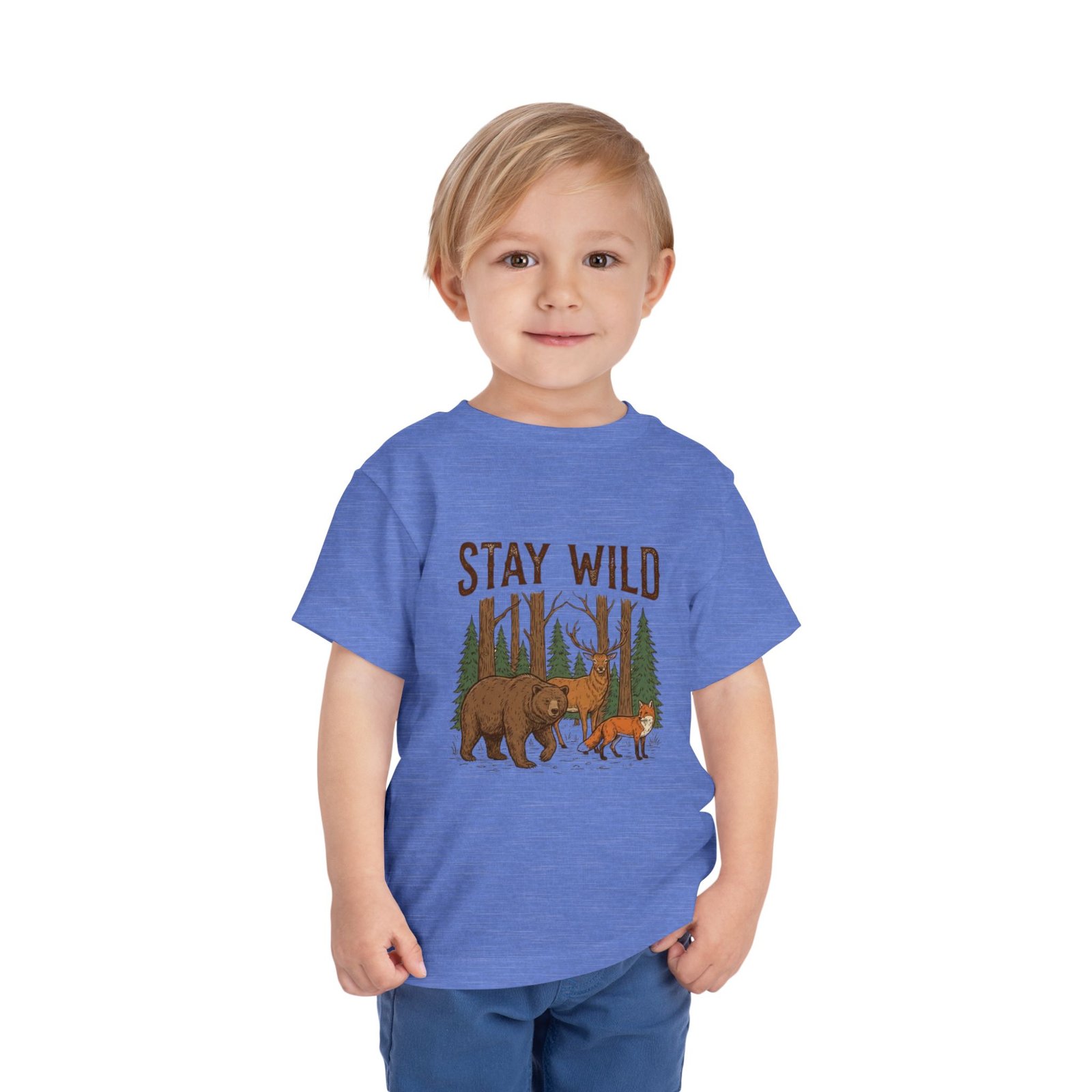 Stay Wild Bear and Fox toddler tee - Woodland Forest Animals - Image 7