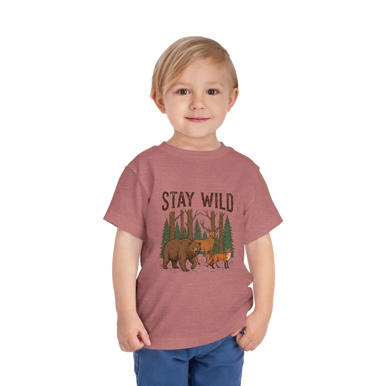Stay Wild Bear and Fox toddler tee - Woodland Forest Animals - Image 3