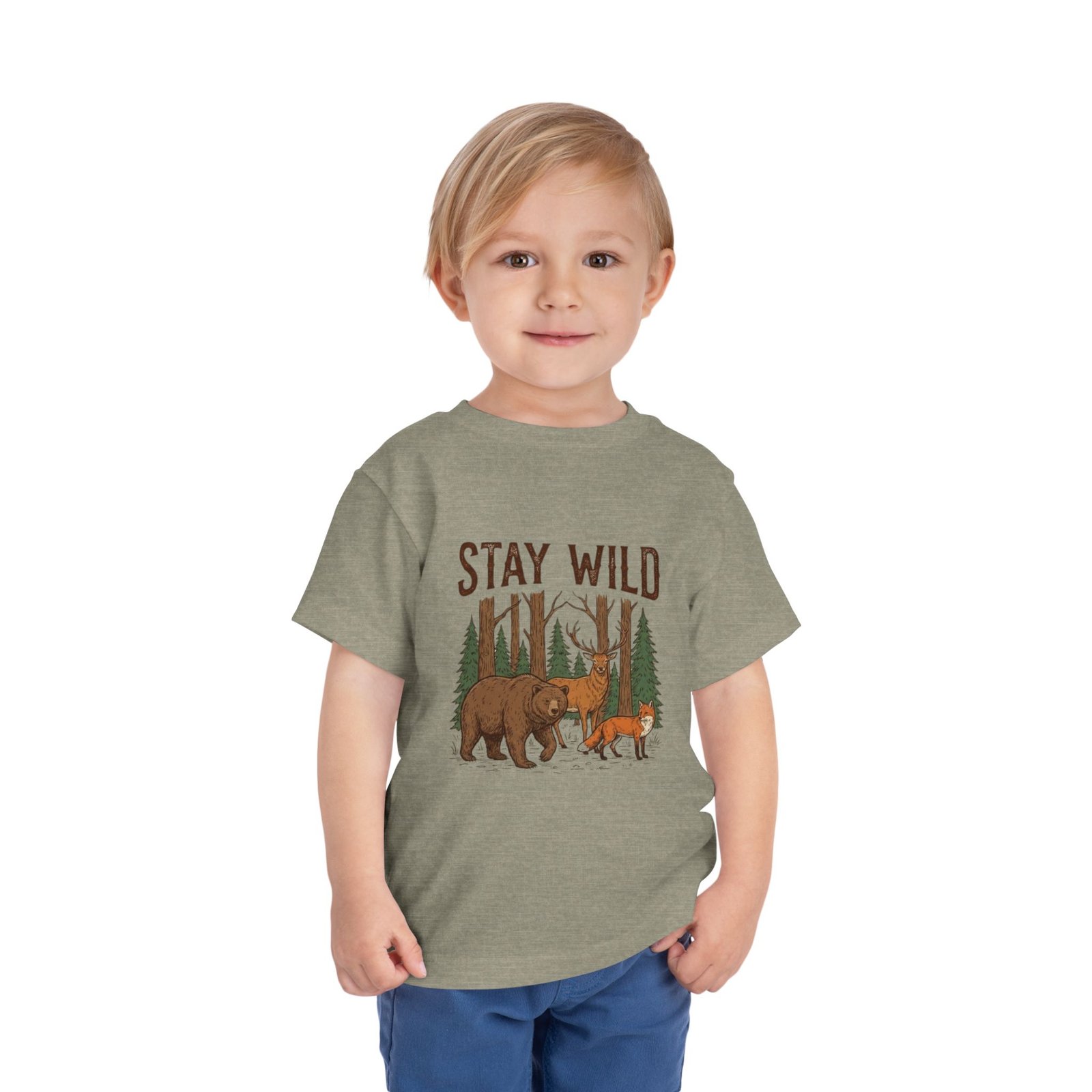 Stay Wild Bear and Fox toddler tee - Woodland Forest Animals - Image 4