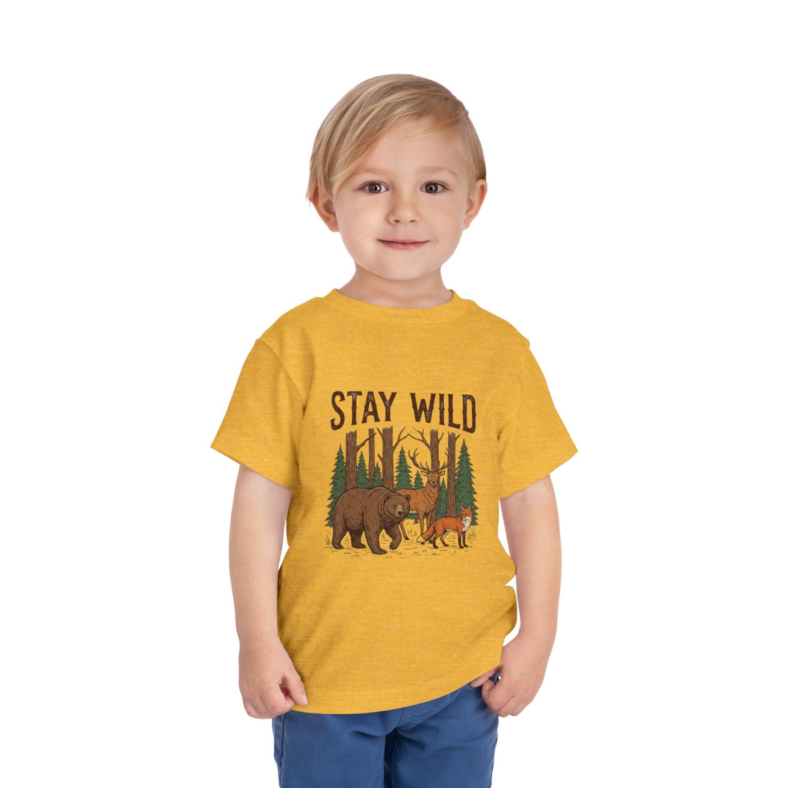 Stay Wild Bear and Fox toddler tee - Woodland Forest Animals - Image 5